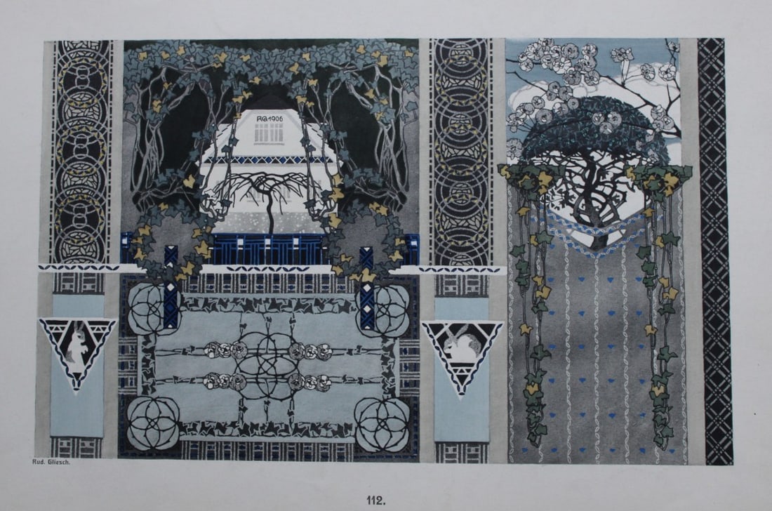 Christian Stoll - Jugenstil design lithograph after Rudolf Gliesch 1906 (1 of 1)