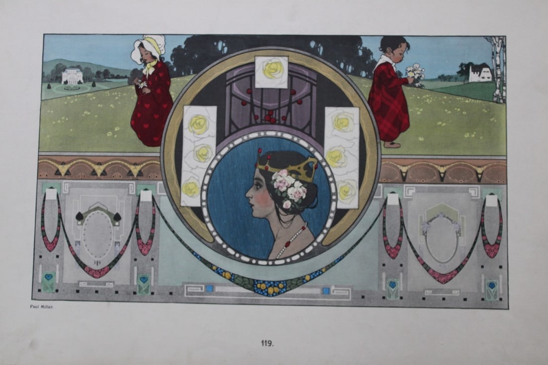 Christian Stoll - Jugenstil design lithograph after Paul Miller 1906 (1 of 1)