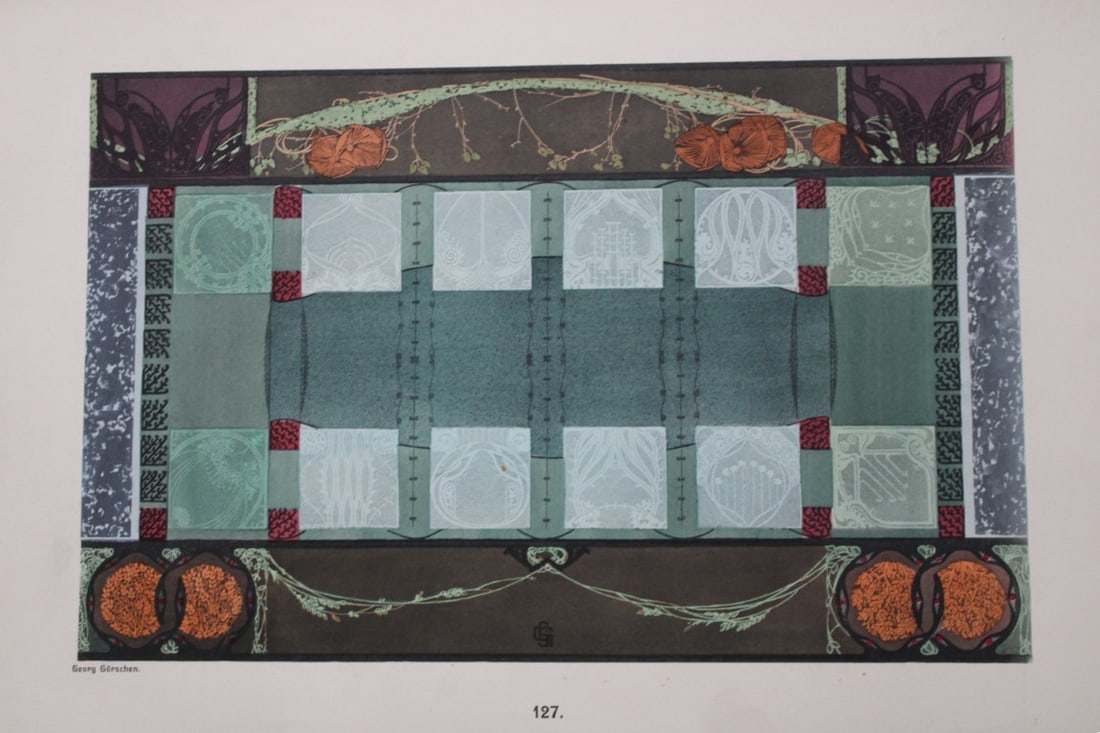 Christian Stoll - Jugenstil design lithograph after Georg Gorschen 1906 (1 of 1)