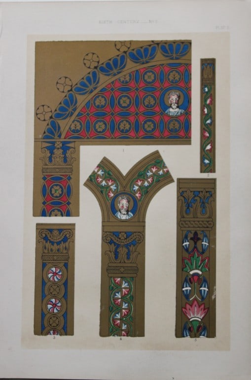 Tymms and Digby Wyatt - Chromolithographic print from the Art of Illuminating 1860 (1 of 1)