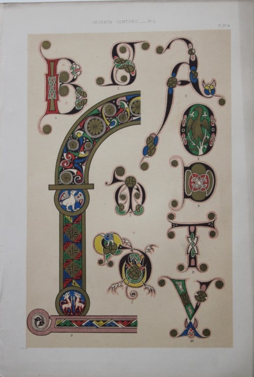 Tymms and Digby Wyatt - Chromolithographic print from the Art of Illuminating 1860 (1 of 1)