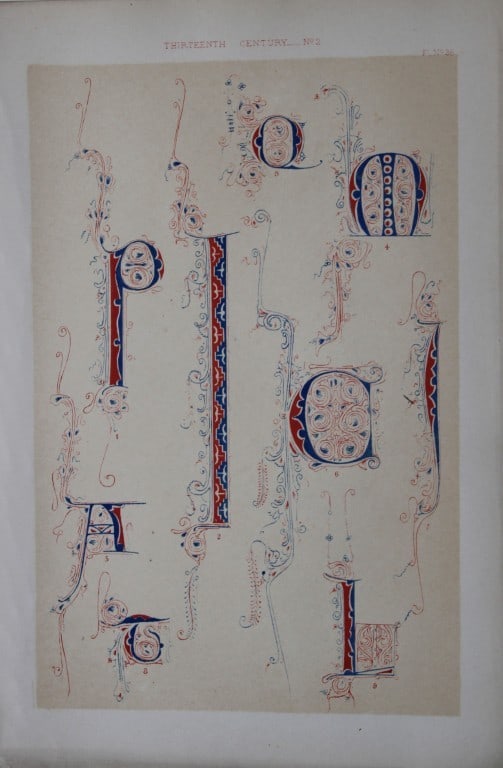 Tymms and Digby Wyatt - Chromolithographic print from the Art of Illuminating 1860 (1 of 1)