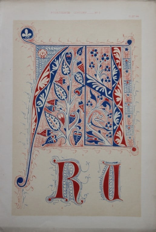 Tymms and Digby Wyatt - Chromolithographic print from the Art of Illuminating 1860 (1 of 1)