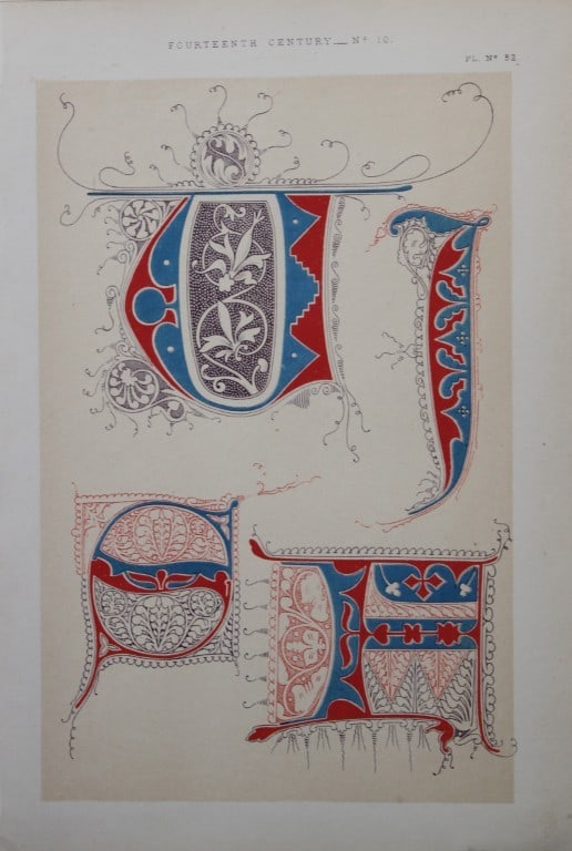 Tymms and Digby Wyatt - Chromolithographic print from the Art of Illuminating 1860 (1 of 1)