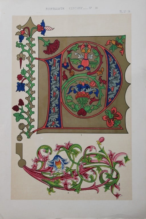 Tymms and Digby Wyatt - Chromolithographic print from the Art of Illuminating 1860 (1 of 1)