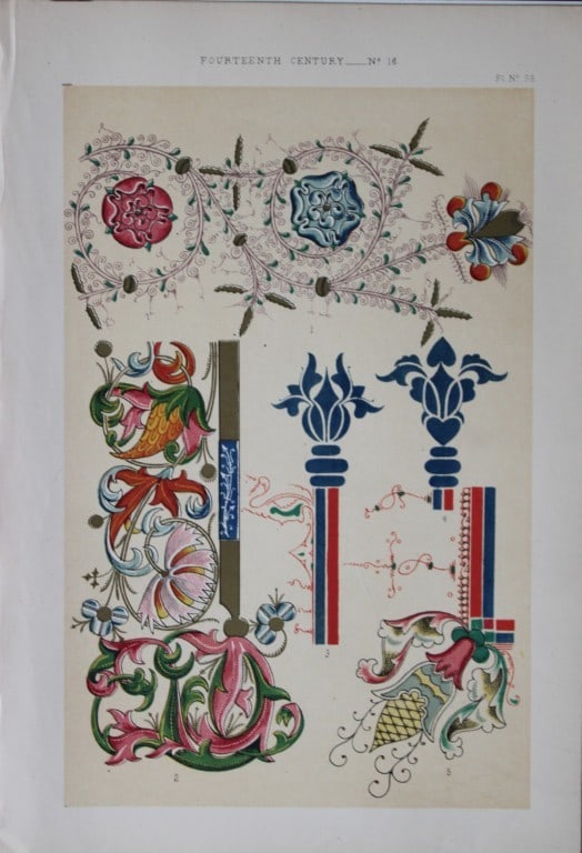 Tymms and Digby Wyatt - Chromolithographic print from the Art of Illuminating 1860 (1 of 1)