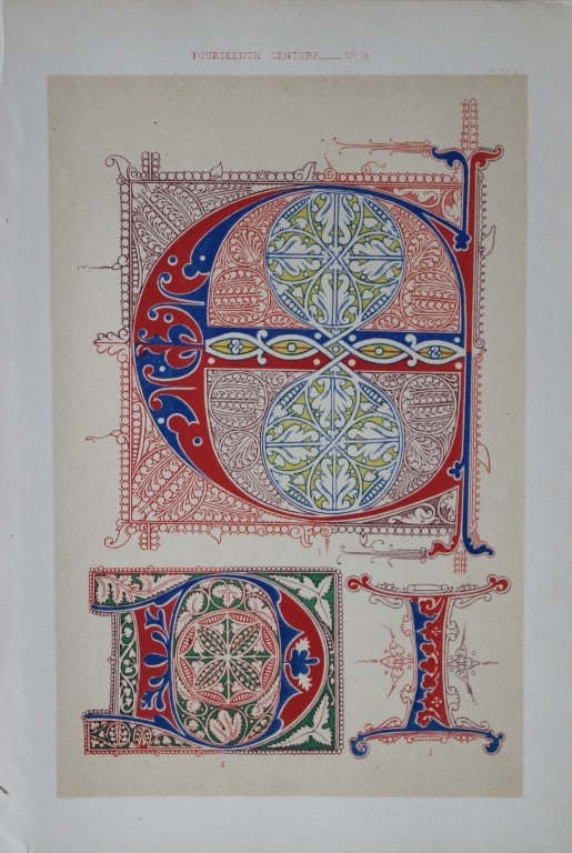 Tymms and Digby Wyatt - Chromolithographic print from the Art of Illuminating 1860 (1 of 1)