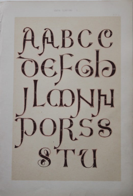 Tymms and Digby Wyatt - Chromolithographic print from the Art of Illuminating 1860: This beautiful chromolithographic print isfrom The Art of Illuminating as Practised in Europe from the Earliest Times by W R Tymms and M Digby Wyatt. Published by Day & Son, London 1860. 1st Edition.
