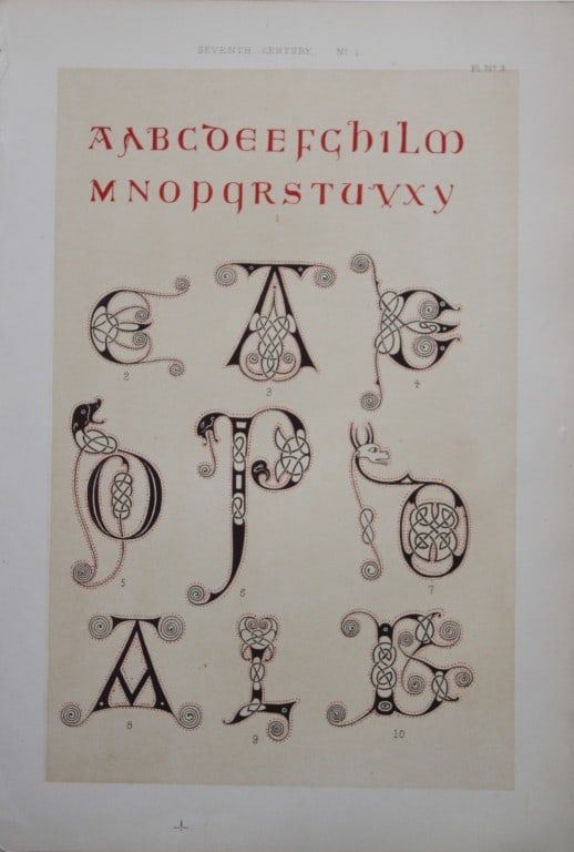 Tymms and Digby Wyatt - Chromolithographic print from the Art of Illuminating 1860 (1 of 1)