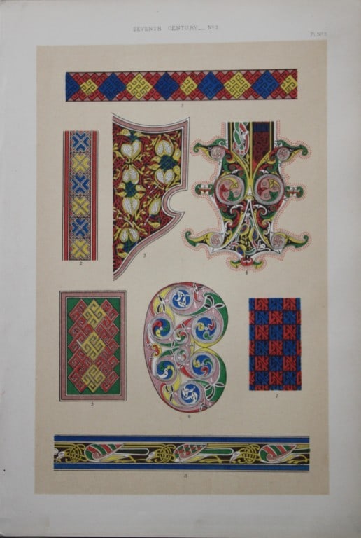 Tymms and Digby Wyatt - Chromolithographic print from the Art of Illuminating 1860 (1 of 1)