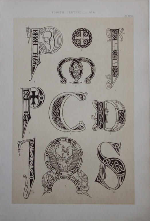 Tymms and Digby Wyatt - Chromolithographic print from the Art of Illuminating 1860: This beautiful chromolithographic print isfrom The Art of Illuminating as Practised in Europe from the Earliest Times by W R Tymms and M Digby Wyatt. Published by Day & Son, London 1860. 1st Edition.