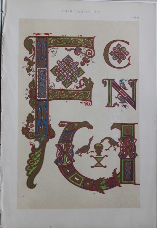 Tymms and Digby Wyatt - Chromolithographic print from the Art of Illuminating 1860 (1 of 1)