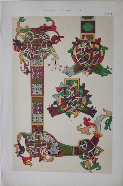 Tymms and Digby Wyatt - Chromolithographic print from the Art of Illuminating 1860 (1 of 1)