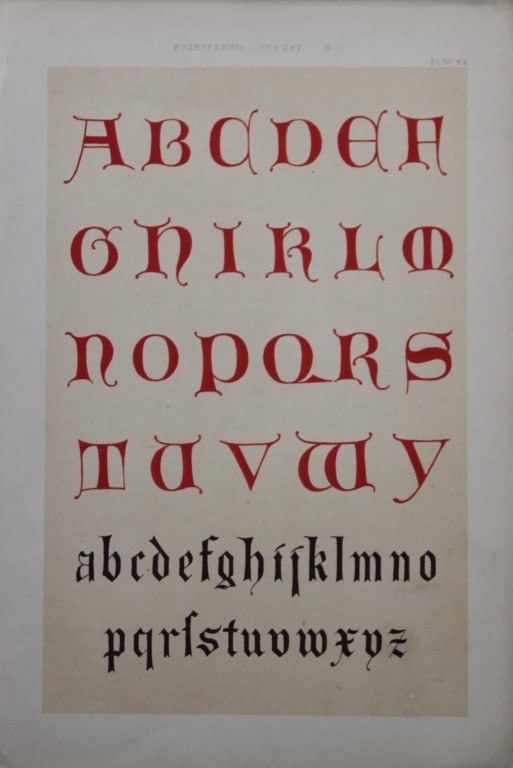 Tymms and Digby Wyatt - Chromolithographic print from the Art of Illuminating 1860: This beautiful chromolithographic print isfrom The Art of Illuminating as Practised in Europe from the Earliest Times by W R Tymms and M Digby Wyatt. Published by Day & Son, London 1860. 1st Edition.