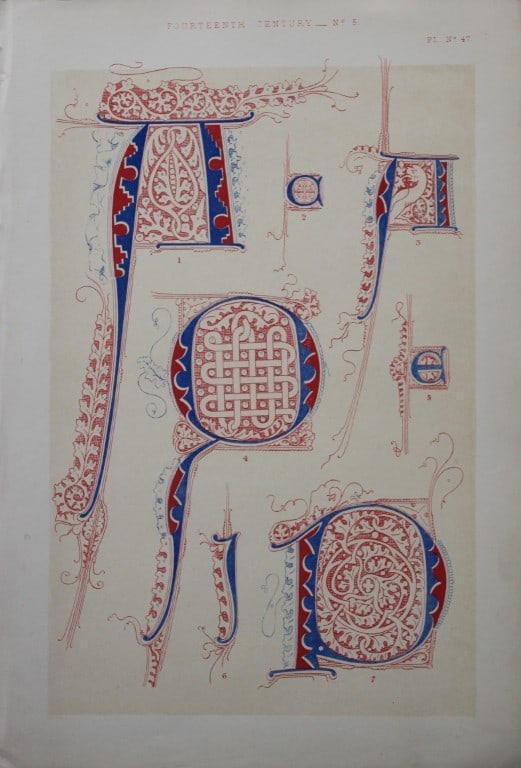 Tymms and Digby Wyatt - Chromolithographic print from the Art of Illuminating 1860 (1 of 1)