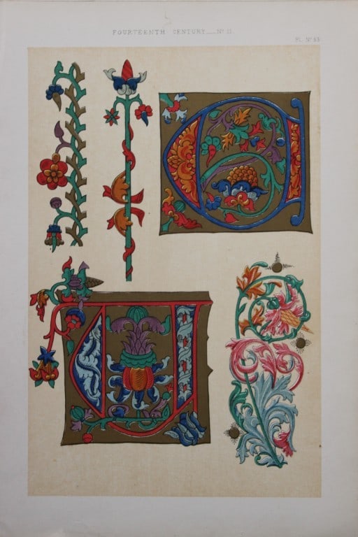 Tymms and Digby Wyatt - Chromolithographic print from the Art of Illuminating 1860 (1 of 1)