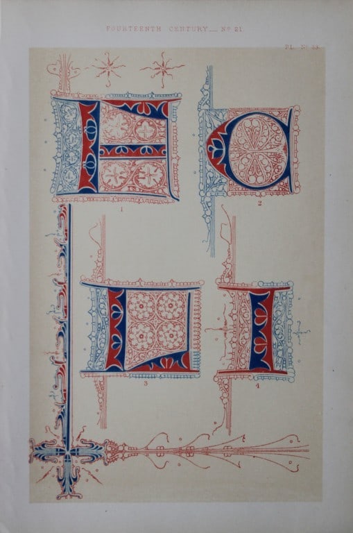 Tymms and Digby Wyatt - Chromolithographic print from the Art of Illuminating 1860 (1 of 1)