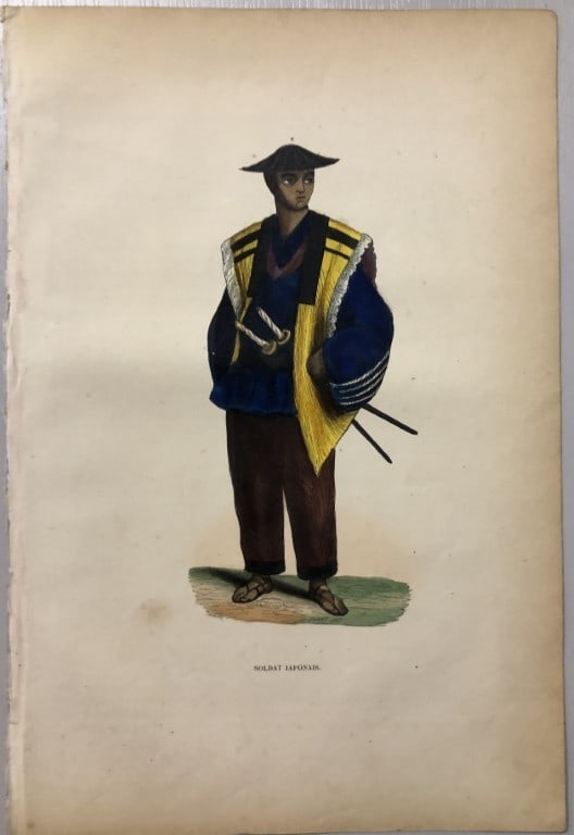 A Wahlen - Woodcut engraving of a Japanese soldier 1843 (1 of 1)
