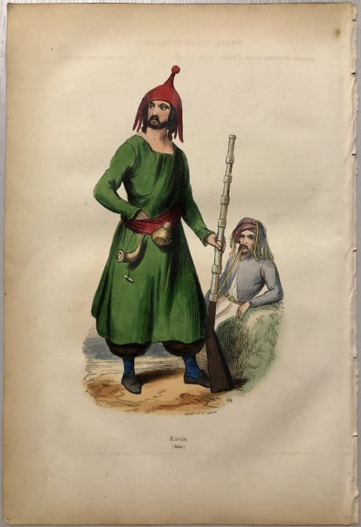 A Wahlen - Woodcut engraving of a Kurdish man 1843 (1 of 1)