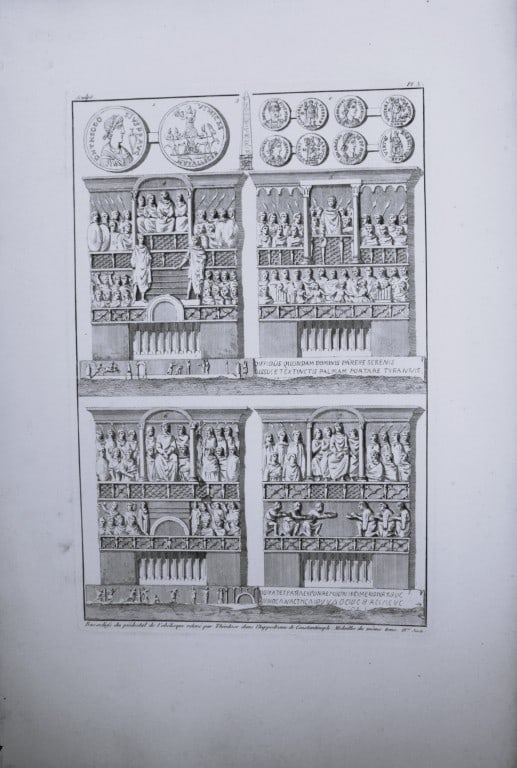 Seroux D'Agincourt - Engraving of monuments in France 1823: This engraving is from Histoire de l'art par les monumens, depuis sa de?cadence au IVe sie?cle jusqu'a? son renouvellement au XIVe (History of art through monuments, from its decline in the 4th centur