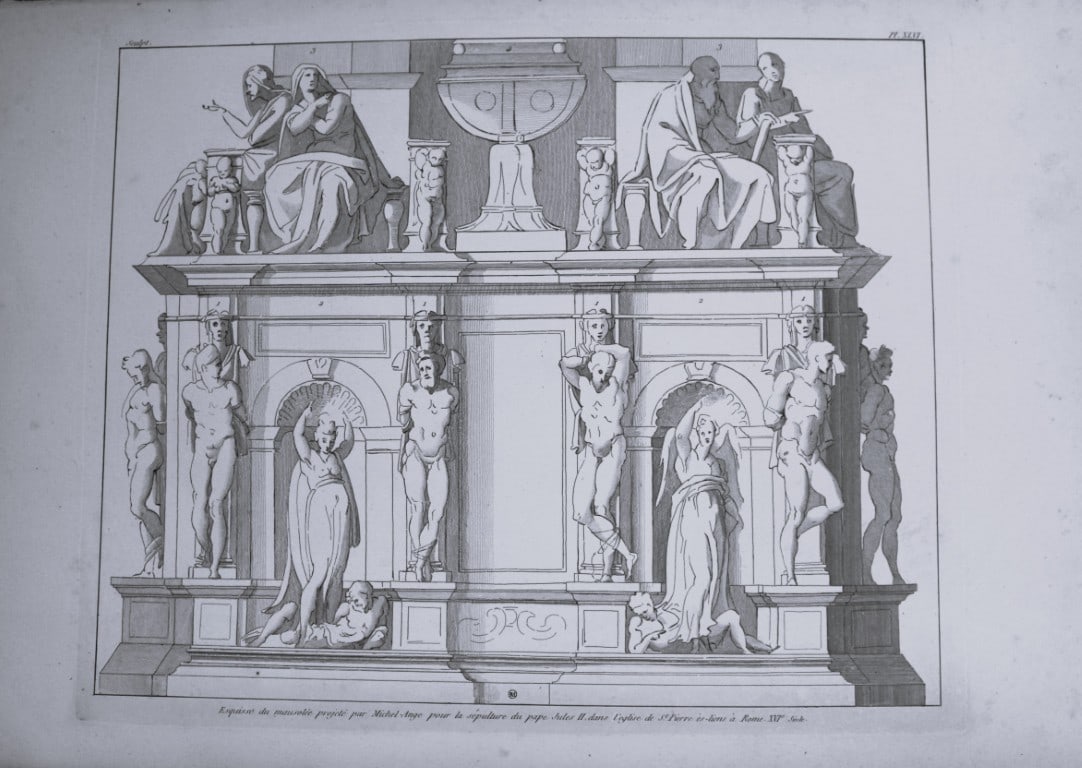 Seroux D'Agincourt - Engraving of monuments in France 1823: This engraving is from Histoire de l'art par les monumens, depuis sa de?cadence au IVe sie?cle jusqu'a? son renouvellement au XIVe (History of art through monuments, from its decline in the 4th centur
