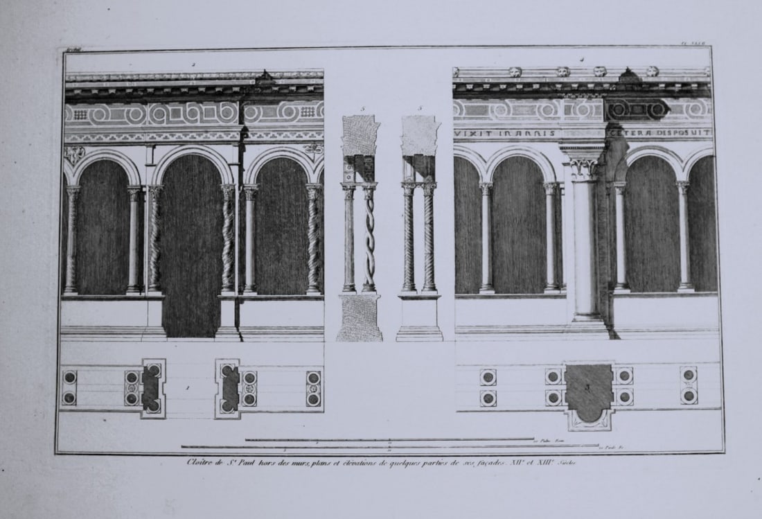 Seroux D'Agincourt - Engraving of monuments in France 1823: This engraving is from Histoire de l'art par les monumens, depuis sa de?cadence au IVe sie?cle jusqu'a? son renouvellement au XIVe (History of art through monuments, from its decline in the 4th centur