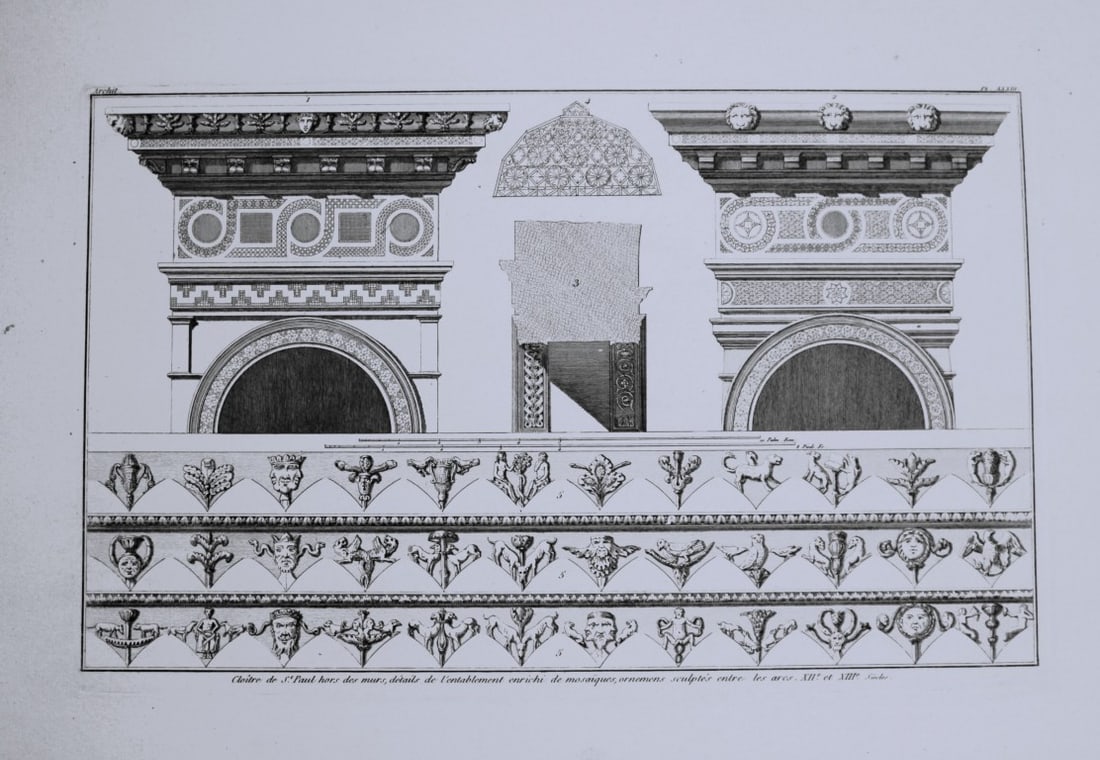 Seroux D'Agincourt - Engraving of monuments in France 1823: This engraving is from Histoire de l'art par les monumens, depuis sa de?cadence au IVe sie?cle jusqu'a? son renouvellement au XIVe (History of art through monuments, from its decline in the 4th centur
