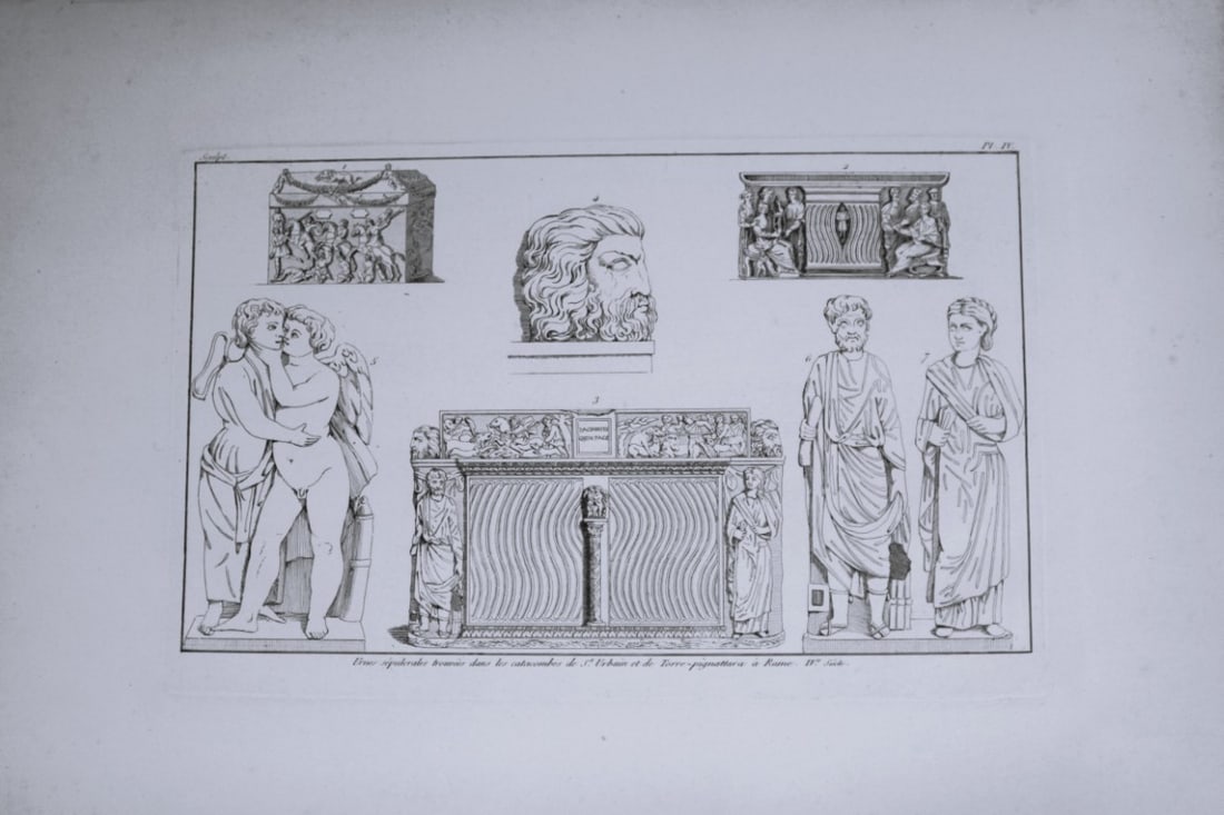 Seroux D'Agincourt - Engraving of monuments in France 1823: This engraving is from Histoire de l'art par les monumens, depuis sa de?cadence au IVe sie?cle jusqu'a? son renouvellement au XIVe (History of art through monuments, from its decline in the 4th centur