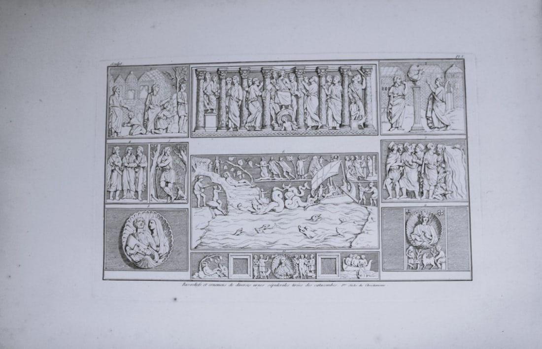 Seroux D'Agincourt - Engraving of monuments in France 1823: This engraving is from Histoire de l'art par les monumens, depuis sa de?cadence au IVe sie?cle jusqu'a? son renouvellement au XIVe (History of art through monuments, from its decline in the 4th centur