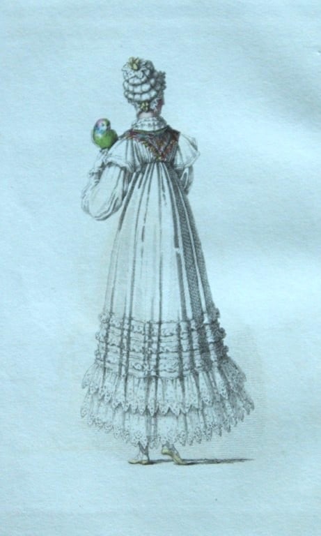 R Ackermann - Hand coloured engraving of a Morning Dress 1816 (1 of 1)
