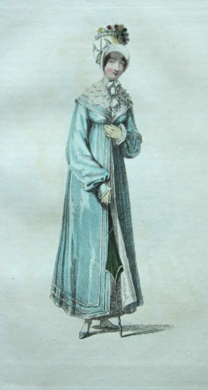 R Ackermann - Hand coloured engraving of a Walking Dress 1816 (1 of 1)