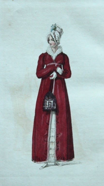 R Ackermann - Hand coloured engraving of a Promenade Dress 1816 (1 of 1)