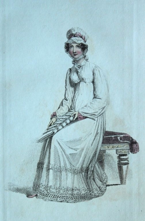 R Ackermann - Hand coloured engraving of a Morning Dress 1816 (1 of 1)
