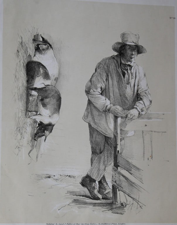 Thomas Sidney Cooper - Lithograph of farmer and pigs 1837 (1 of 1)