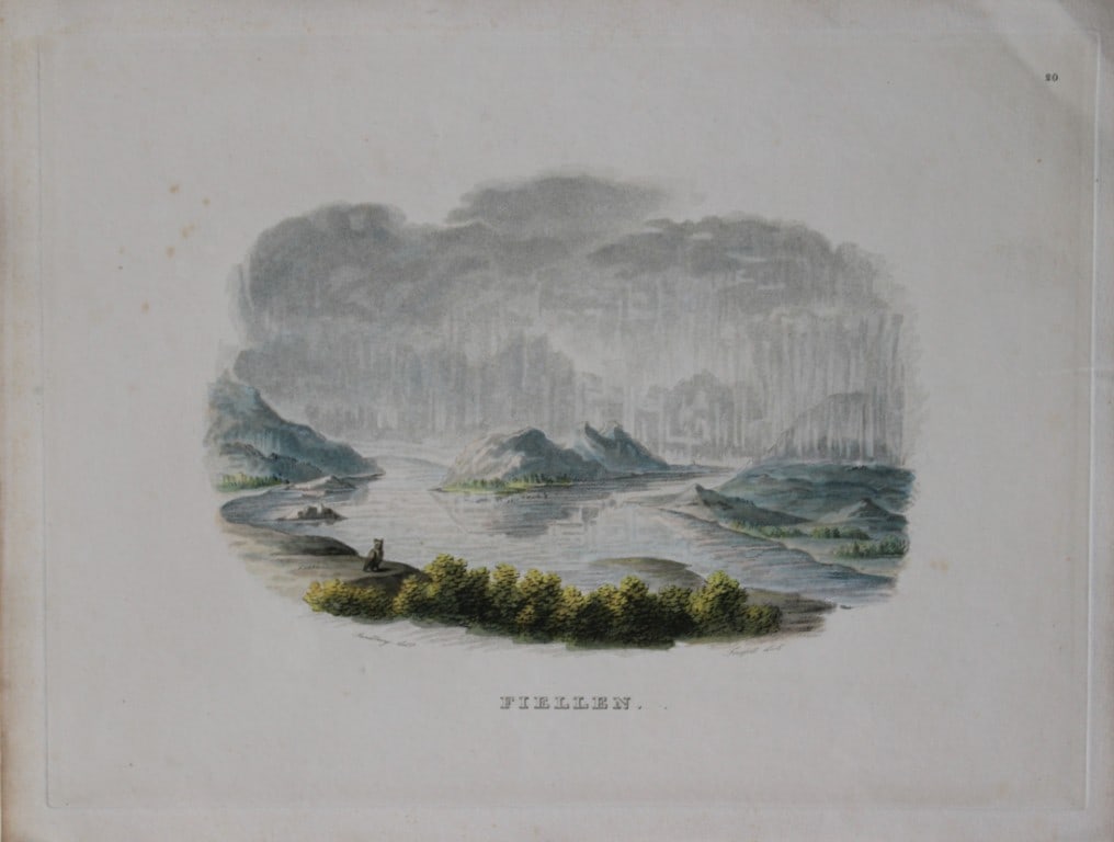 Sandberg - 2 lithographs by Forssell of Calmar Castle and Fiellen, Sweden 1836: These hand-coloured lithograhs of Swedish folk costumes are from Une Annee en Suede by CD Forssell and JG Sandberg. Published by LJ Hjerta, Stockholm 1836.The plates depict Swedish landscapes, buildin