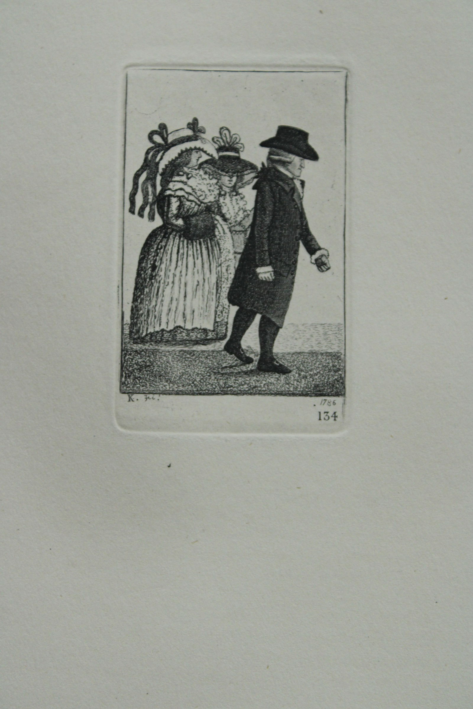 John Kay - 2 etchings of Scottish characters 1877: These engravings are from A Series of Original Portraits and Caricature Etchings by John Kay. Published by Adam and Charles Black, Edinburgh, 1877. These prints feature: 1. Joseph Boruwlaski, the Poli