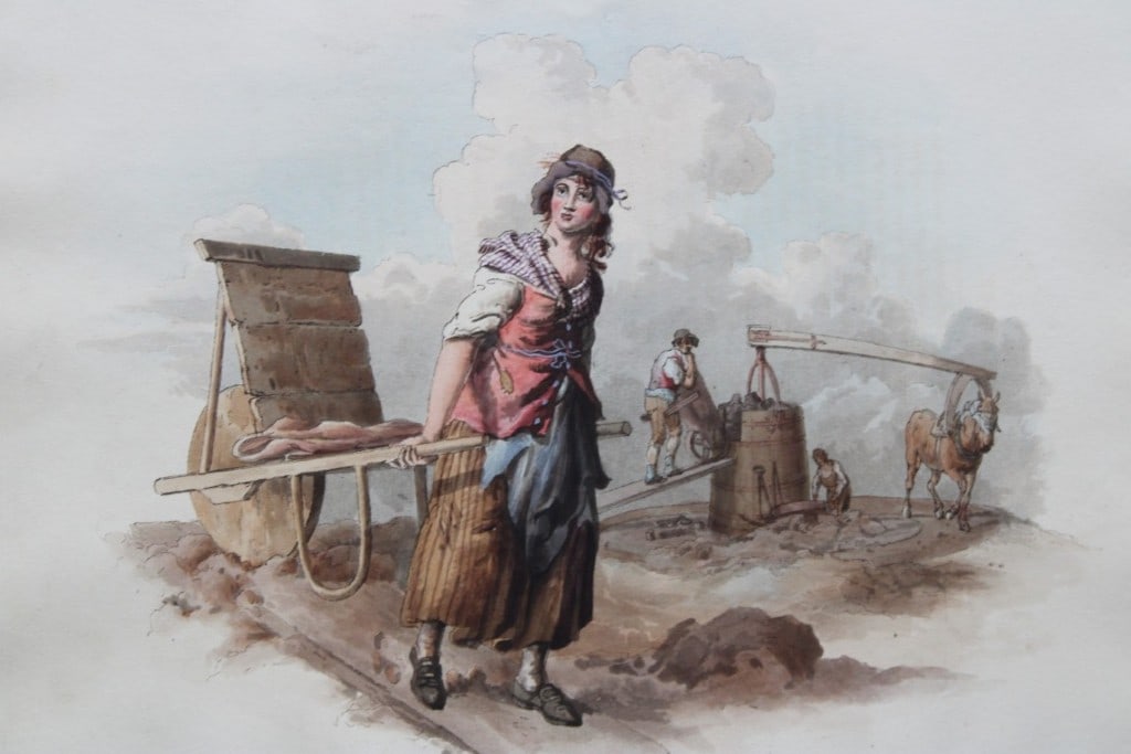William H Pyne - Brick Maker 1808: This aquatint engraving is from The Costumes of Great Britain designed, engraved and written by William Henry Pyne, published in 1808 by William Miller, London. Size: Approx 14in x 10.25in (36cm x 26c
