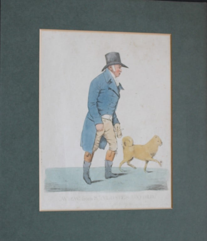 Robert Dighton - John Grosvenor, St Aldates, Oxford 1808: Hand coloured aquatint caricature of Oxford and Cambridge university fellows by Robert Dighton (1751-1814). In mount ready for framing.Published in London: Robert Dighton, 1807Lettered with title and