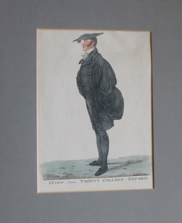 Robert Dighton - Dr Henry Kett, Trinity College, Oxford 1807: Hand coloured aquatint caricature of Oxford and Cambridge university fellows by Robert Dighton (1751-1814). In mount ready for framing.Published in London: Robert Dighton, 1807Lettered with title and