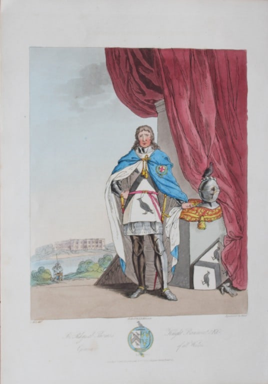 CH Smith - Sir Rhys ab Thomas 1814: This hand-coloured aquatint is from Selections of the Ancient Costume of Great Britain and Ireland From the Seventh to the Sixteenth Century by Charles Hamilton Smith. Published in London by William B