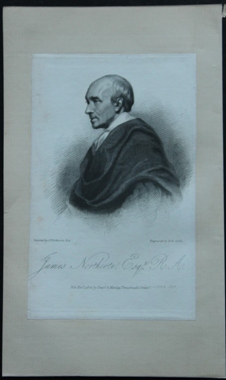 HR Cooke - Engraving of James Northcote 1826: Size: approx 6.5in x 8.5in (16cm x 21cm)