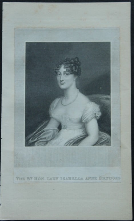 James Thomson - Lady Isabella Brydges 1825: Size: approx 6.5in x 8.5in (16cm x 21cm)