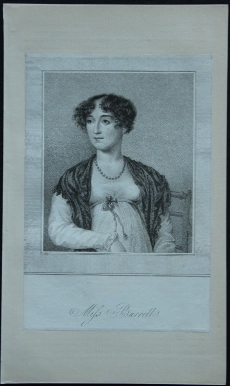 John Bell - Miss Burrell of Covent Garden 1816: Size: approx 6.5in x 8.5in (16cm x 21cm)