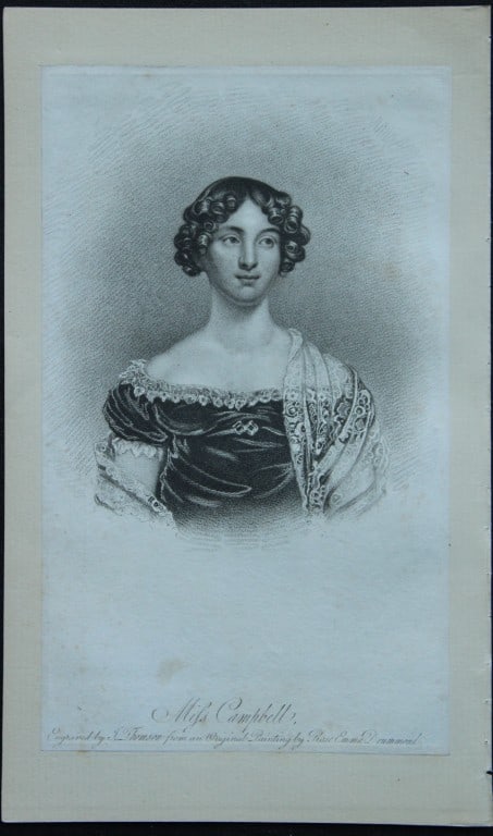 James Thomson - Miss Campbell 1818: Size: approx 6.5in x 8.5in (16cm x 21cm)