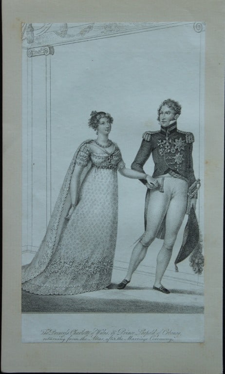 John Bell - Princess Charlotte of Wales and Prince Leopold 1816: Size: approx 6.5in x 8.5in (16cm x 21cm)