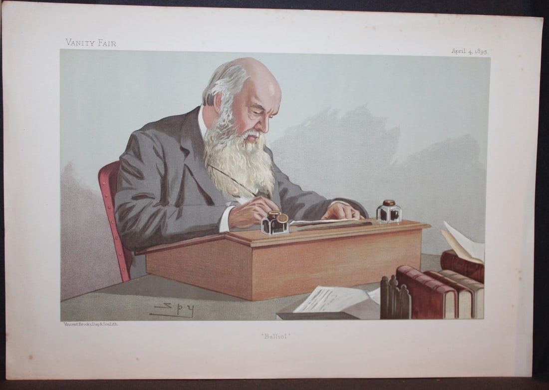 Edward Caird, Master of Balliol College Oxford - Balliol by Spy 1895: This print was drawn by the British artist Sir Leslie Ward (Spy).Vanity Fair was subtitled A Weekly Show of Political, Social and Literary Wares and was founded by Thomas Gibson Bowles (who signed his