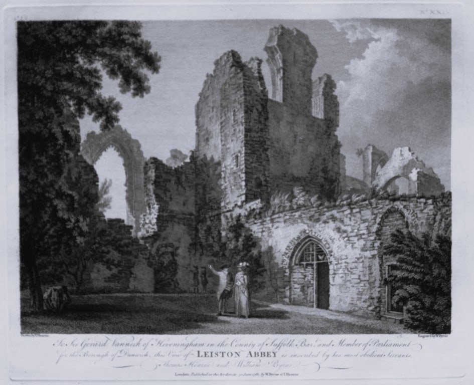 Thomas Hearne - Leiston Abbey - Suffolk 1786: This antique copper engraving was published in The Antiquities of Great Britain, illustrated in Views of Monasteries, Castles, and Churches now existing. Printed by James Phillips, London and publishe