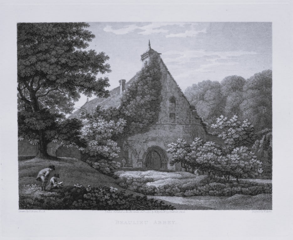 Thomas Hearne - Beaulieu Abbey, Hampshire 1786: This antique copper engraving was published in The Antiquities of Great Britain, illustrated in Views of Monasteries, Castles, and Churches now existing. Printed by James Phillips, London and publishe
