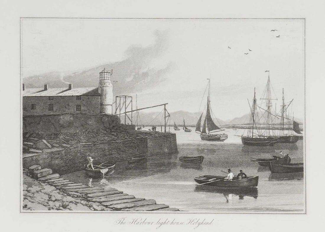 W Daniell - Harbour Lighthouse, Holyhead c1820 (1 of 2)