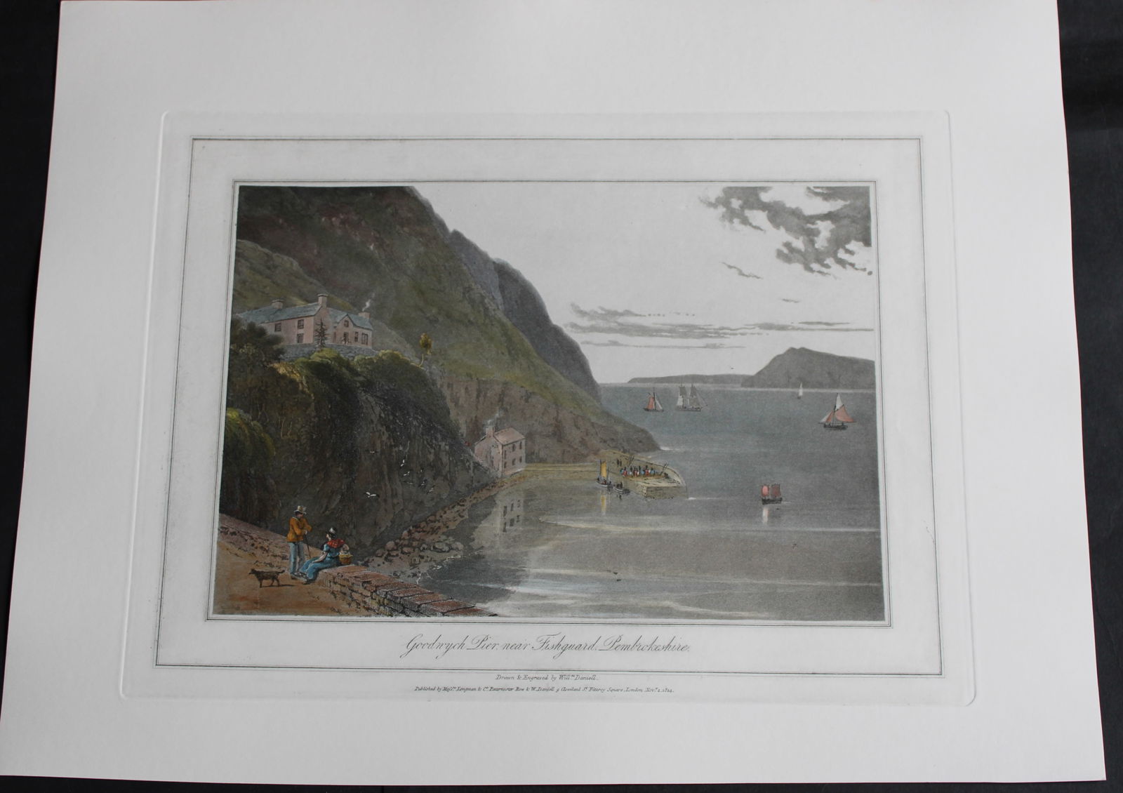 W Daniell - Goodwych Pier, Fishguard c1820 (1 of 2)